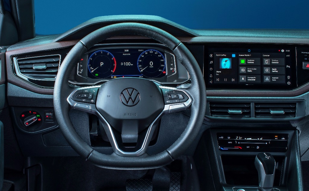Avaliação: Novo VW Virtus Highline 2024- Volante e multmídia