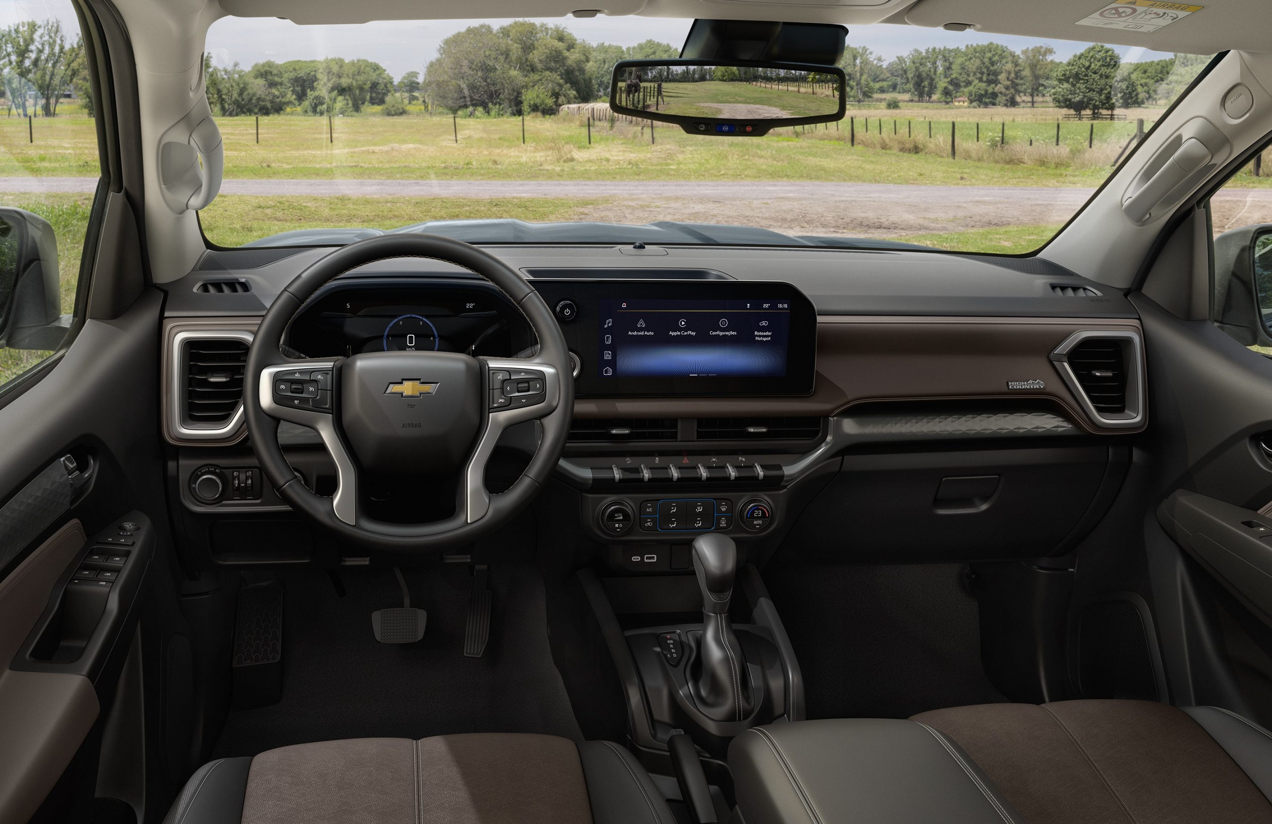 Interior da Nova Chevrolet S10 2025 está repleto de conectividade 