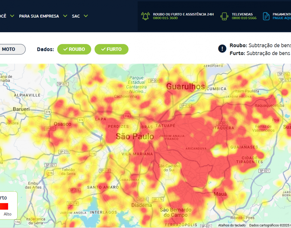 Ituran oferece Mapa de Calor de roubos e furtos