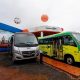 Volare apresenta ônibus híbrido e a gás na Agrishow 2025. Ou seja, são os modelos Fly 10 GV, Attack 9 Híbrido e Attack 10 Rural.