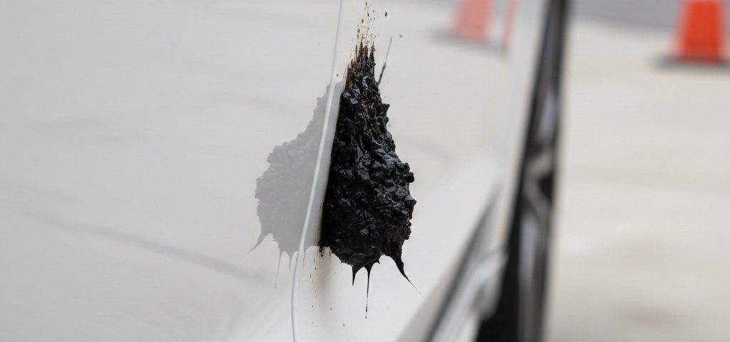 Remoção inadequada de piche e cola pode danificar pintura