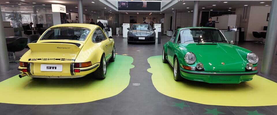 Clima de Copa: Porsche exibe clássicos verde-amarela