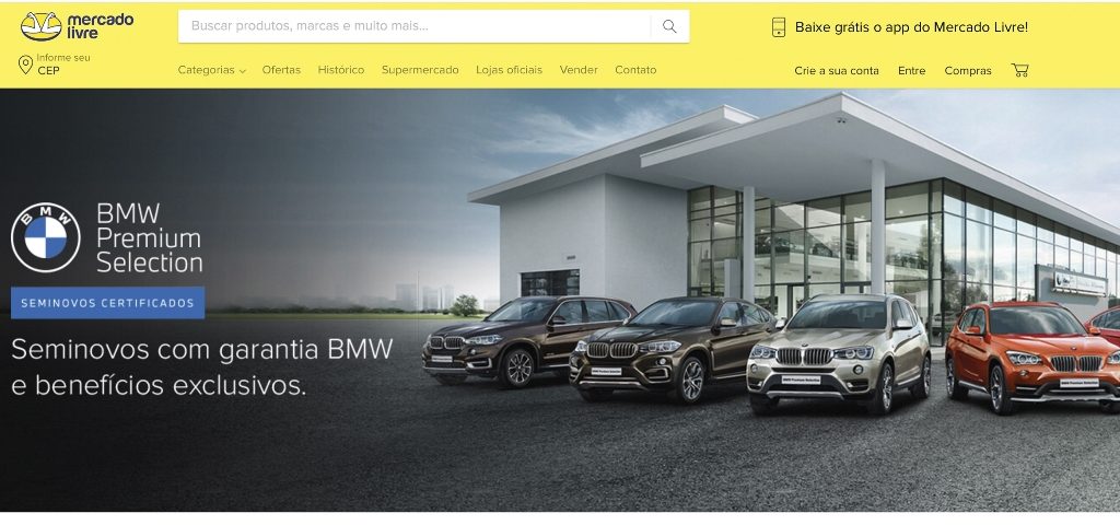 BMW Brasil abre loja oficial de veículos no Mercado Livre