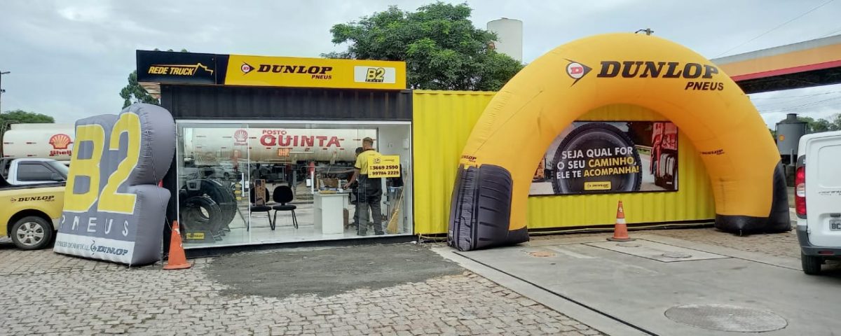 Dunlop vende pneus nos containers pelas estradas brasileiras