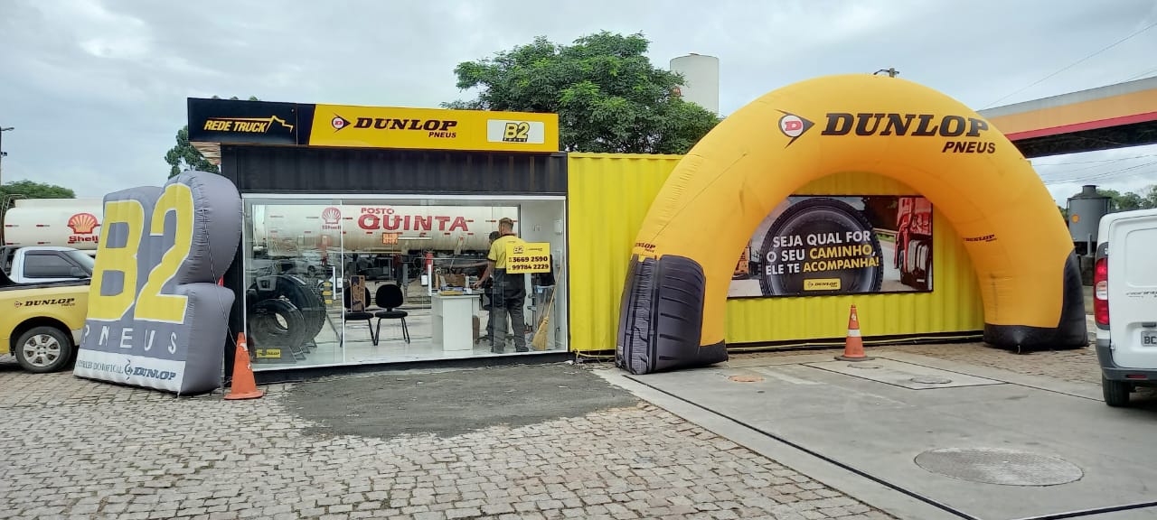 Dunlop vende pneus nos containers pelas estradas brasileiras 