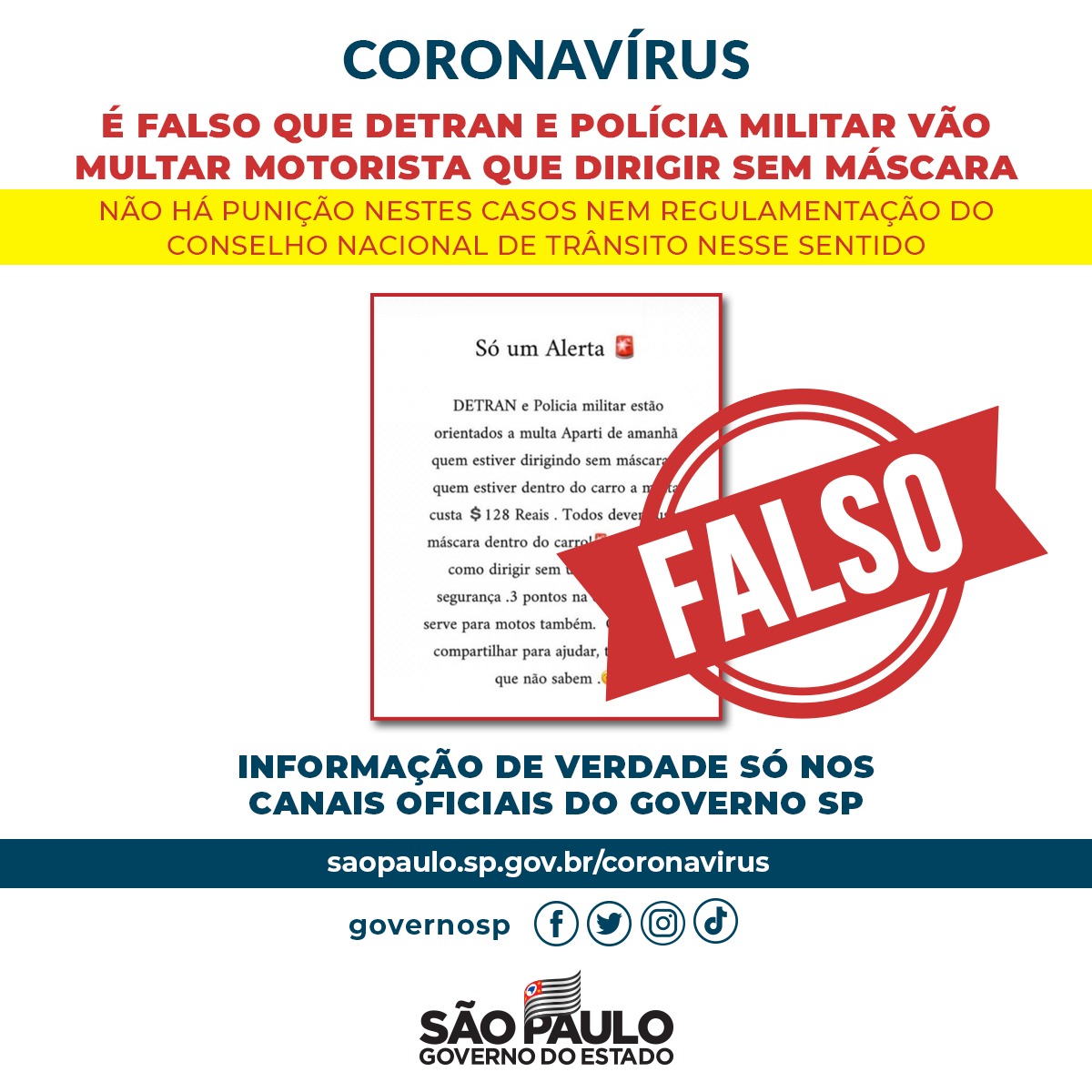 Motorista de veículo particular sem máscara não será multado
